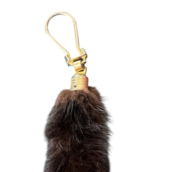 Unique vintage fur bag belt charm key chain brown fur (mink?) - Picture 5 of 16